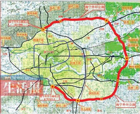 南宁外环高速公路预计明年通车 市区收费站将外移 - 土地 -广西乐居网