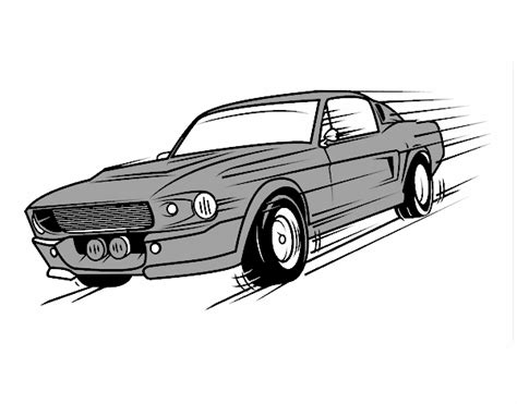 Dibujo de Mustang retro pintado por en Dibujos.net el día 07-08-16 a ...