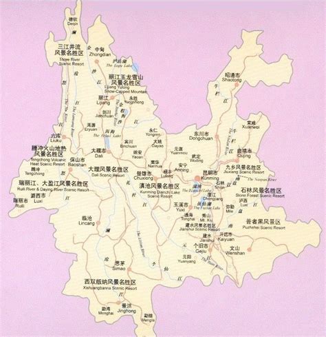 云南景点分布图图片