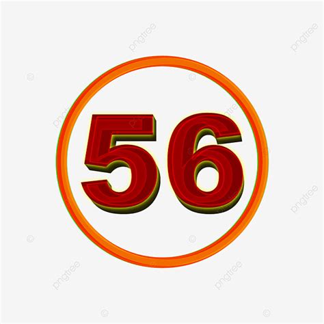 3d Liczby 56 W Kółku Na Przezroczystym Tle, 56, Numer, Symbol PNG i ...