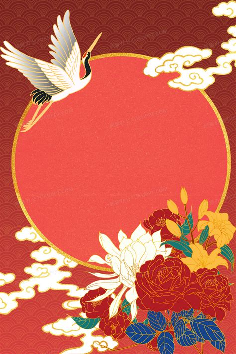 手绘复古中国风装饰插画背景图片素材免费下载_熊猫办公
