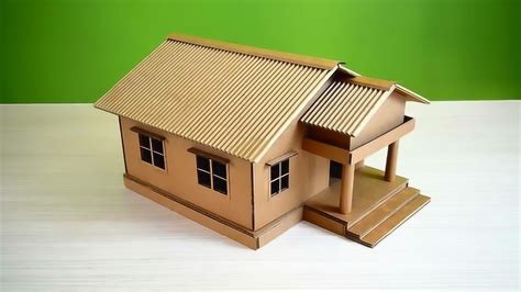 房屋模型DIY，用纸板手工自制小房子，手工难度2颗星