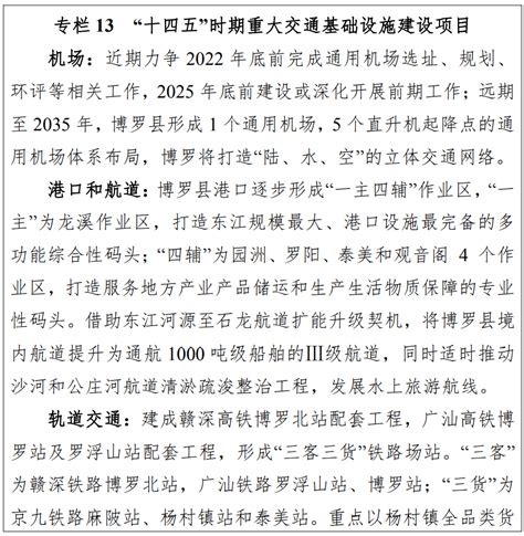 重磅！博罗十四五规划正式发布！涉及2387亿元大项目！_建设