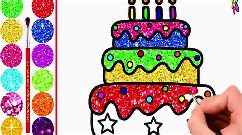 幼儿简笔画：美丽的双层生日蛋糕，还有五角星