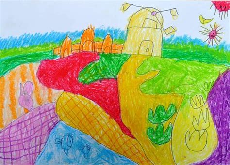 秋天的田野儿童国画 - 堆糖，美图壁纸兴趣社区