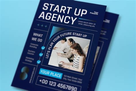 初创公司推广海报传单套装 Black Edgy Start Up Agency Flyer Set – 设计小咖