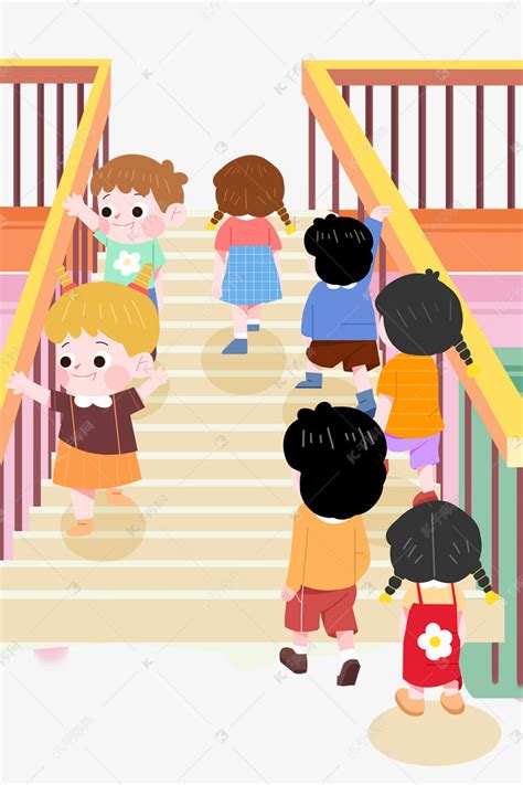 儿童节安全教育上下楼梯素材图片免费下载-千库网
