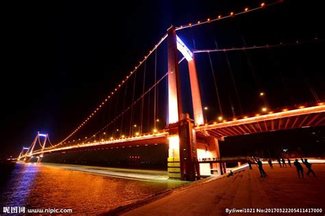 武汉长江大桥夜景图片_党建展板展架_展板展架-图行天下素材网