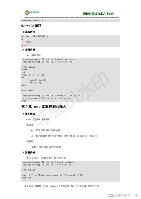 尚硅谷shell学习课件备份_尚硅谷shell课件-CSDN博客