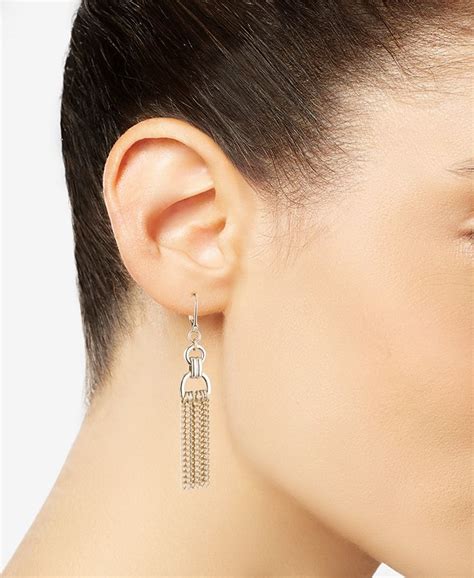 DKNY Gold-Tone Chain Drop Earrings, Created for Macy