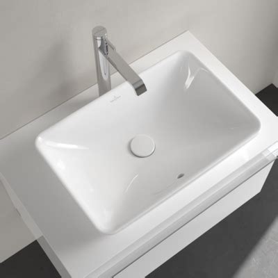 Venticello Semi-surface-mounted washbasin Rectangle 41135501 - Villeroy ...