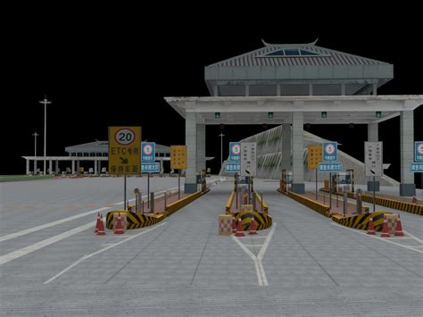 高速公路收费站3D模型下载下载-土木在线