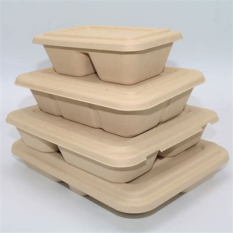 纸浆餐盒可降解包装盒竹浆饭盒一次性便当盒外卖打包盒甘蔗浆-阿里巴巴