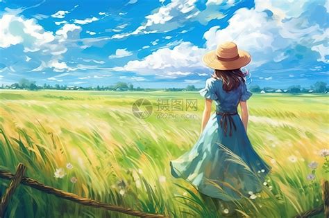 温柔背影头像草原女生