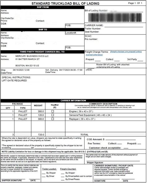 Bill of Lading Form - 19+ Examples, Format, Pdf
