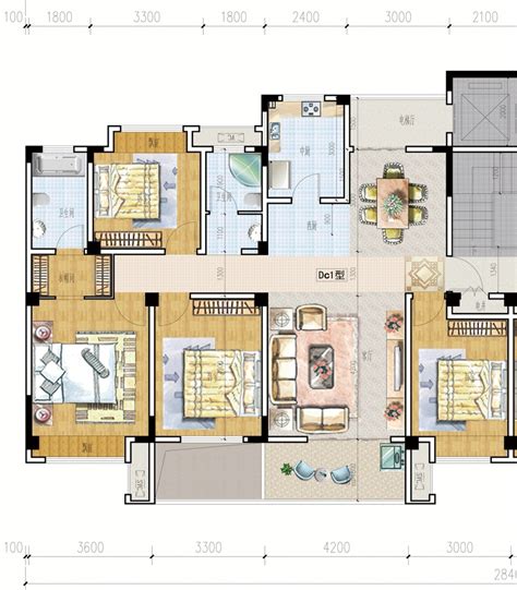 95平方装修设计效果图,95平米三室一厅图,95平米简装效果图_大山谷图库