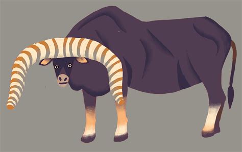 扁平风格插画--夸张的牛牛——动物练习_胡小小插画师-站酷ZCOOL