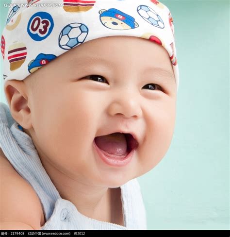 戴花头巾的可爱宝宝笑脸写真JPG图片免费下载_红动中国