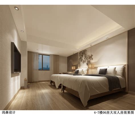最新小型宾馆客房装修设计图片-公装效果图_装一网装修效果图