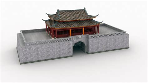 谯楼 城门楼 古建筑 古城墙-CG模型网（cgmodel)-让设计更有价值!