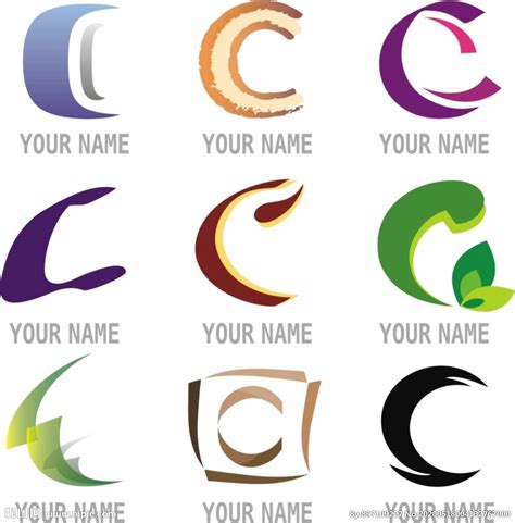 字母C设计的创意logo矢量素材(AI/EPS)_dowebok