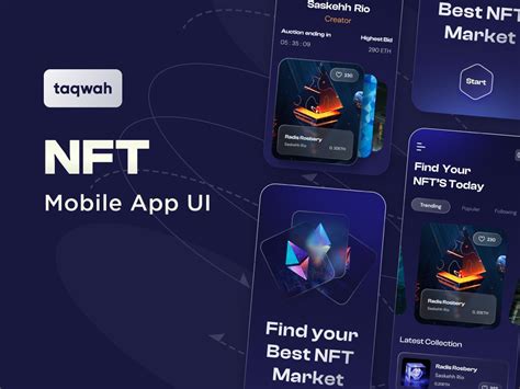深色系NFT数字艺术藏品交易市场APP UI界面设计 .fig素材-优社Uther