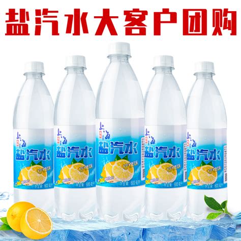 上海盐汽水柠檬味碳酸饮料无糖整箱24瓶*600ml夏季解渴工厂特价批_虎窝淘