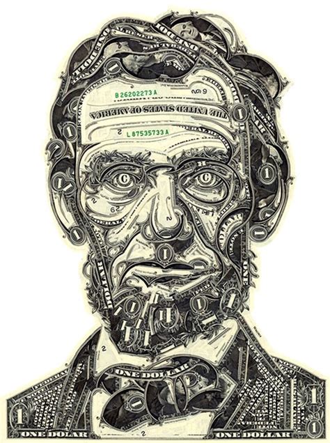 创意美元纸币拼贴画 伤不起的美元艺术╭★肉丁网