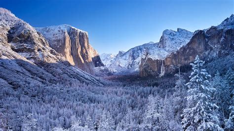 优胜美地国家公园冬天风景4k壁纸_图片编号101513-壁纸网
