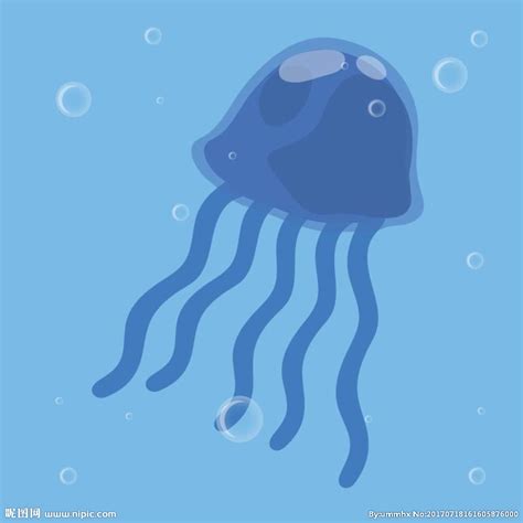 梦幻深海发光水母与女生插画图片-包图网