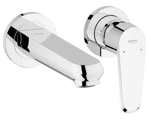 Grohe Eurodisc Cosmo Two Hole Wall Mounted Chrome Basin Mixer Tap ...