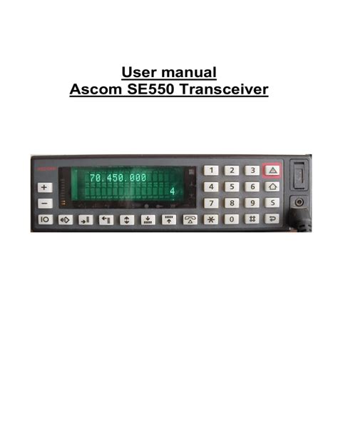 User manual Ascom SE550 Transceiver | Manualzz