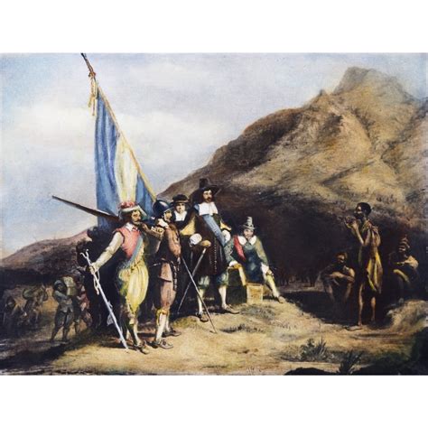 South Africa 1652 Nthe Landing Of Jan Van Riebeeck At Table Bay South Africa In 1652 After A ...
