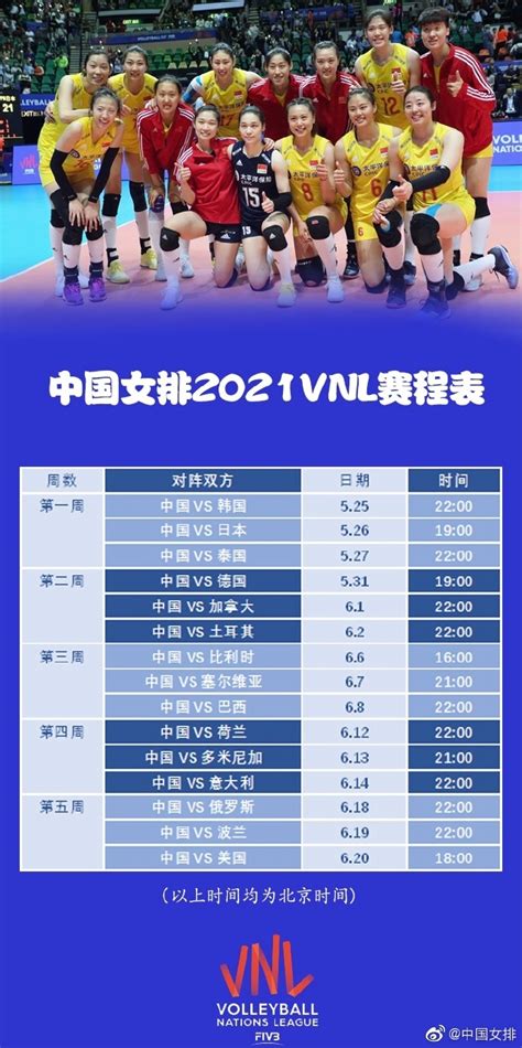 2021中国女排VNL完整赛程表(附直播入口)_大河票务网