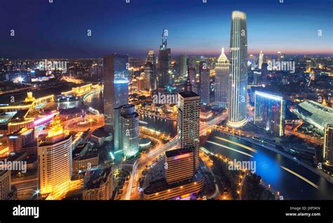 Night view of Haihe River in Tianjin City,China Stock Photo - Alamy