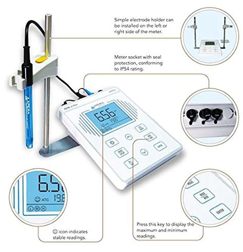 Apera Instruments PH700 Benchtop Lab pH Meter, 0.01 pH Accuracy, 1-3 ...
