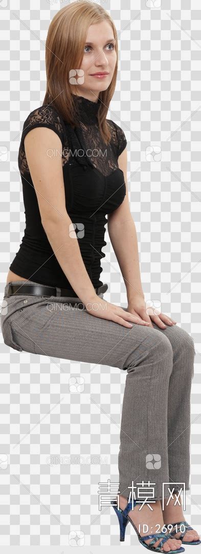 坐着的女人图片