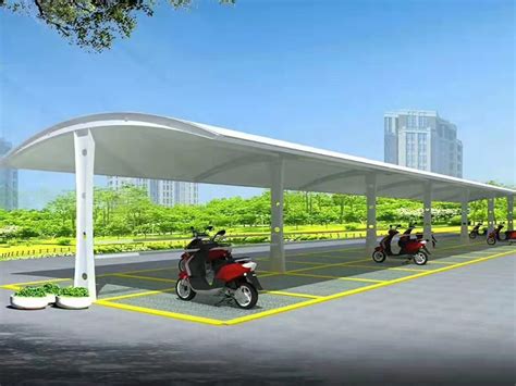 膜结构电动车棚-产品中心-杭州鑫雨膜结构工程有限公司