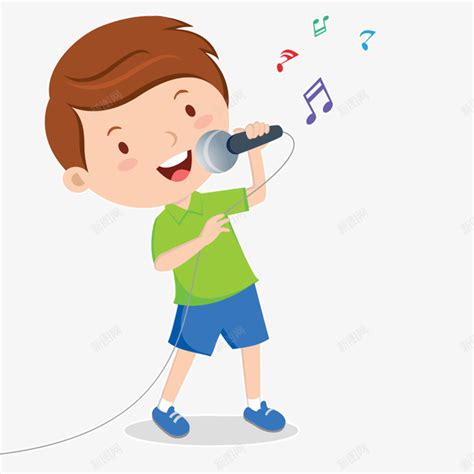 卡通男孩唱歌png图片免费下载-素材7mikgaqkU-新图网