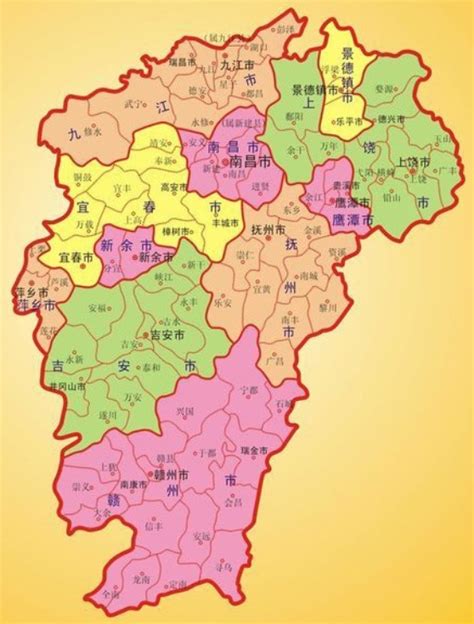 江西省地图全图 各县市电子地图