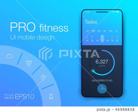 Fitness app. Ui ux design. UI design concept...のイラスト素材 [46988838] - PIXTA