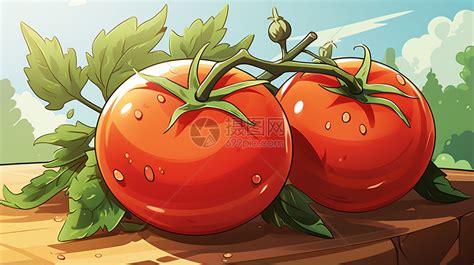 动漫风格的番茄创意插图插画图片下载-正版图片600557209-摄图网