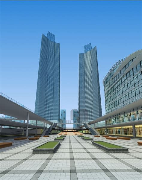 无锡站北广场商业区3dmax 模型下载-光辉城市