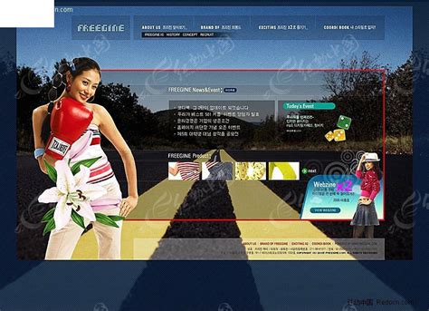 时尚潮流女装网页设计模板PSD素材免费下载_红动中国