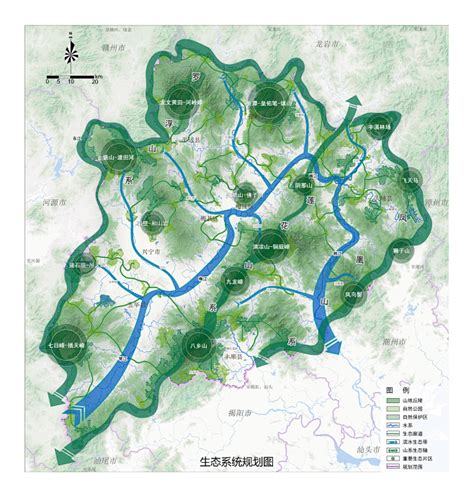 广东省梅州市国土空间总体规划（2021-2035年）草案-生态系统规划图