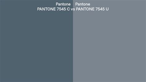 Pantone 7545 C vs PANTONE 7545 U side by side comparison