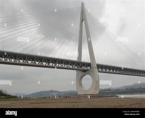 Magnificent scene of Baijusi Yangtze River Bridge in Chongqing, China ...