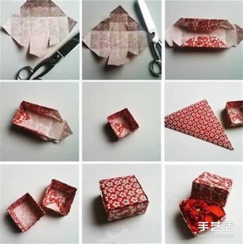 带盖子方形纸盒的折法 常见方形盒子折纸图解_折纸盒子_巧艺网