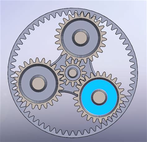planetary gears行星齿轮演示结构3D图纸 Solidworks设计 – KerYi.net