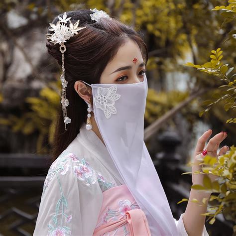 古风戴面纱换脸的女生头像